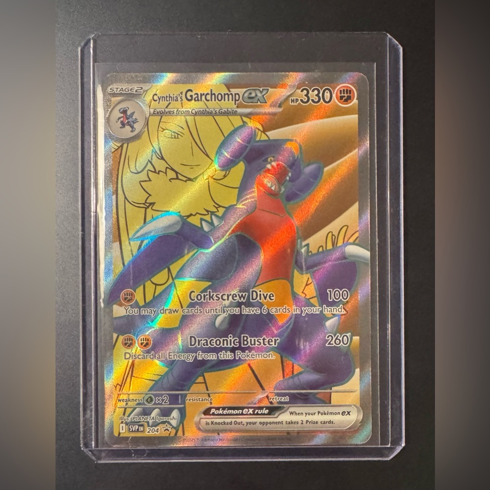 Cynthia's Garchomp Ex 204 Scarlet & Violet Promo Full Art Holo Pokemon Card